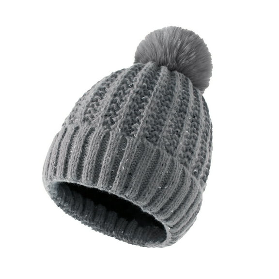 MSJUHEG Beanie Bucket Hat Trucker Hat And Mens Winter Knitted Beanie Hat With Faux Pom Warm Knit Cap Beanie Hats for Women And Mens Hats for Women Fascinators Hats for Women Wool 1PC Hat Gray One Size