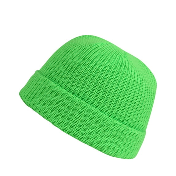 MSJUHEG Beanie Bucket Hat Trucker Hat Unisex Fashion Warm Winter Casual Knitted Hat Solid Color All-Match Thick Hat Hats for Women Fascinators Hats for Women Polyester 1PC Hat Green One Size