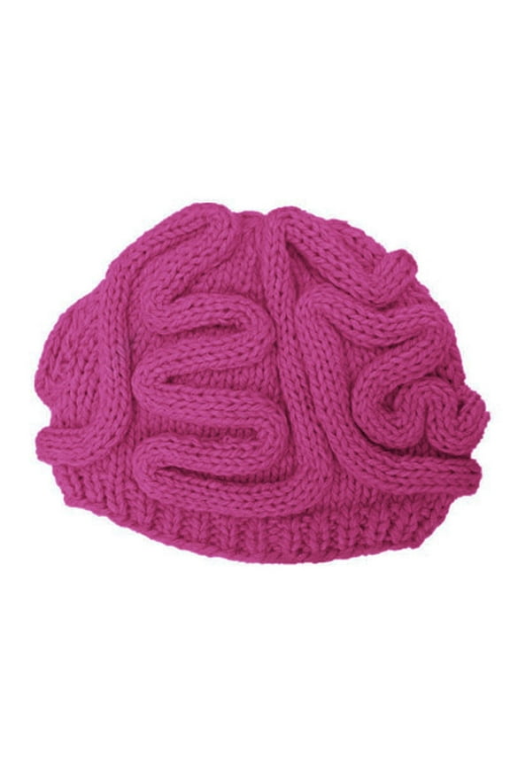 Beanie Hats for Women Hats for Men Hand Knitted Personality Brain Hat Crochet Beanie Cool Cerebrum Cap Beach Hats for Women Fascinators Hats for Women Cotton 1PC Hat Hot Pink One Size