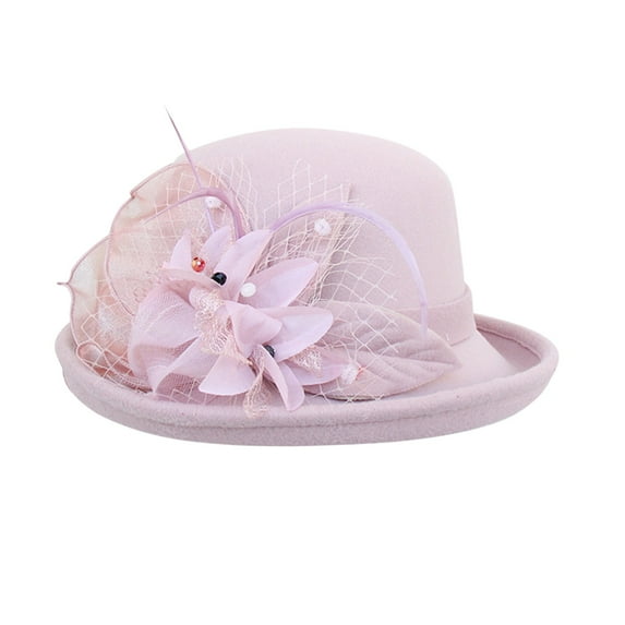 MSJUHEG Beanie for Women Bucket Hat Trucker Hat Women's Autumn And Winter Flowers Round Top Casual Fisherman'S Basin Cap Small Bowler Hat Hats for Women Formal Hat Tweed 1PC Hat D A