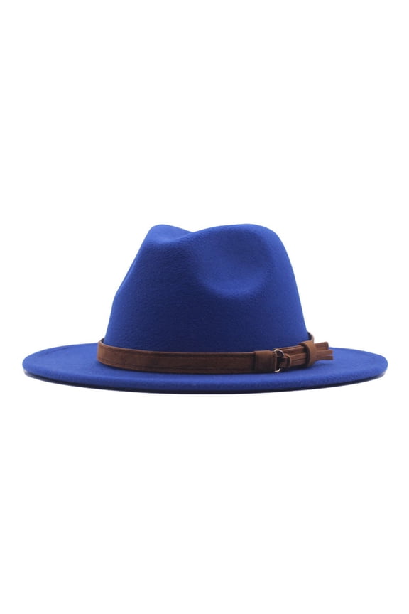 Beanie for Women Sun Hats for Women Bucket Hat Womens Classic Wide Floppy Panama Hat Belt Buckle Wool Fedora Hat Hats for Women Fascinators Hats for Women Cotton 1PC Hat Blue One Size