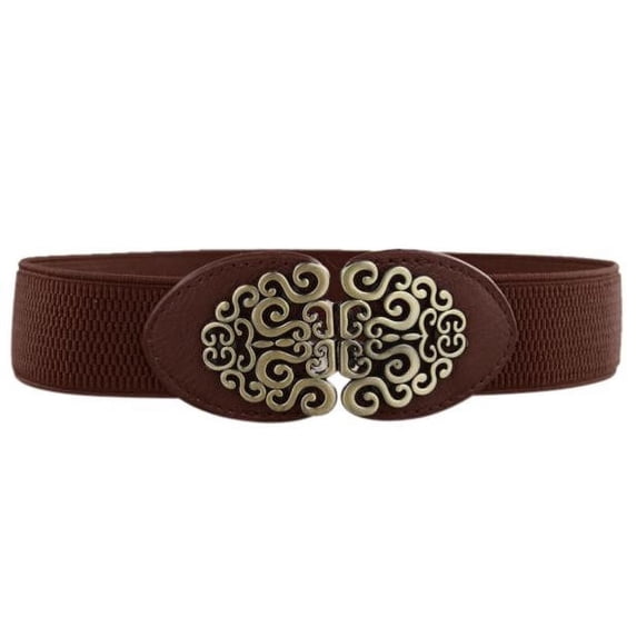 MSJUHEG Belt Buckle Mens Belts Leather Alloy Flower Vintage Leather Belt Belt Straps For Women Coffee Leash Coffee One Size