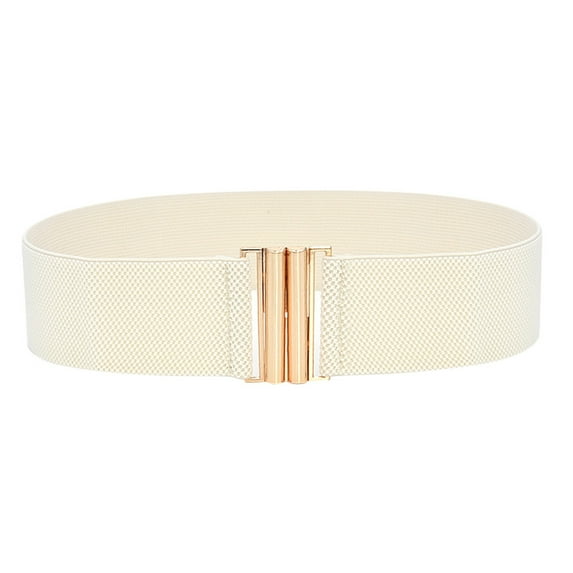 MSJUHEG Belt Buckle Mens Belts Leather Fashion Lady Wide Belts Women Wide Elastic Belt Buckle Waist Dress Stretch Leash Beige One Size