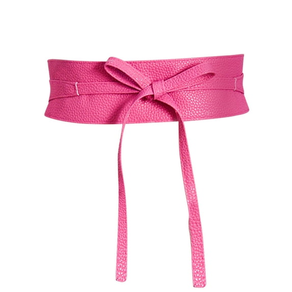 MSJUHEG Belt Buckle Mens Belts Leather Faux Leather Wide Belt Ladies Versatile Wide Belt Bow Tie Clothing Accessories Belt Leash Hot Pink One Size