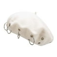 thumbnail image 1 of MSJUHEG Beret Hats for Women Hats for Women Baseball Cap Women's Solid Iron Ring Lovely Vintage Painter Hat Beret Hat Cap Hats for Men Fascinators Hats for Women Polyester 1PC Hat White One Size, 1 of 2