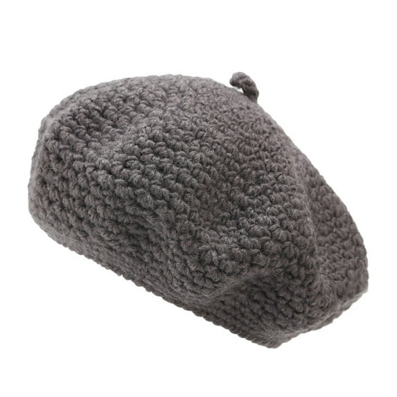 MSJUHEG Beret Hats for Women Hats for Women Winter Hats for Women Winter Down Headgear Solid Color Pile Cap Casual Earmuffs Hat Hats for Men Fascinators Hats for Women Acrylic 1PC Hat Dark Gray M