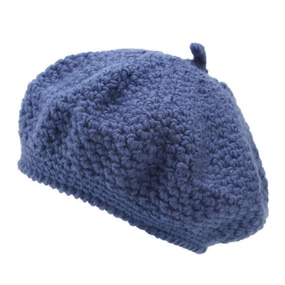 MSJUHEG Beret Hats for Women Hats for Women Winter Hats for Women Women Winter Down Headgear Solid Color Pile Cap Casual Earmuffs Hat Hats for Men Fascinators Hats for Women Acrylic 1PC Hat Blue M
