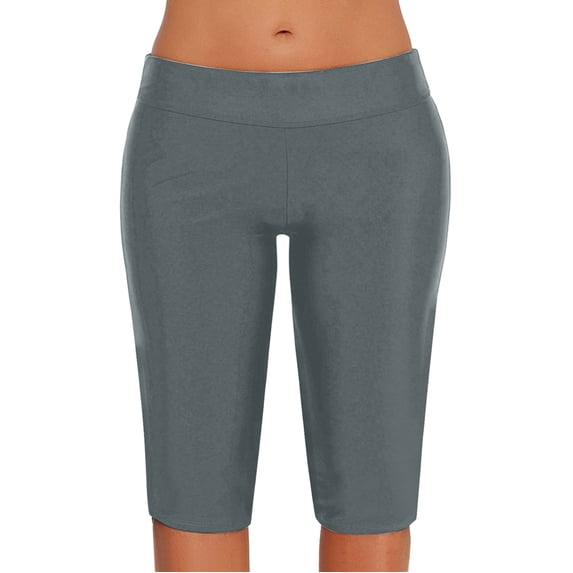 MSJUHEG Biker Shorts Women High Waisted Bikini Bottoms Stretchy Swim Bottom Suit Bottom Full Coverage Swimwear High Waisted Shorts High Waist Bikini Bottoms Swim Pants for Women Gray 3xl