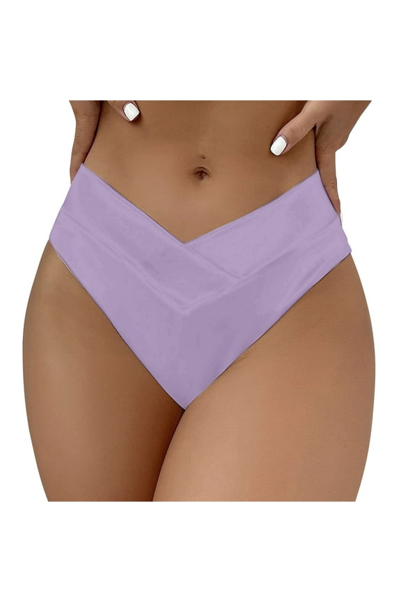 Bikini Bottoms for Women,Bathing Suit Bottoms for Women Tummy Control,Scrunch Butt Bikini Bottoms,V Cut Bikini Bottom,Scrunch Bikini Bottoms,High Waisted Bikini Bottoms Purple S