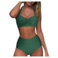 thumbnail image 1 of MSJUHEG Bikini Swim Dress Plus Size Swimsuit for Women Tops for Women Tankinis Swimwear for Women Tankini Swimsuits for Women's Bikini Sets Bikini Top Army Green L, 1 of 3
