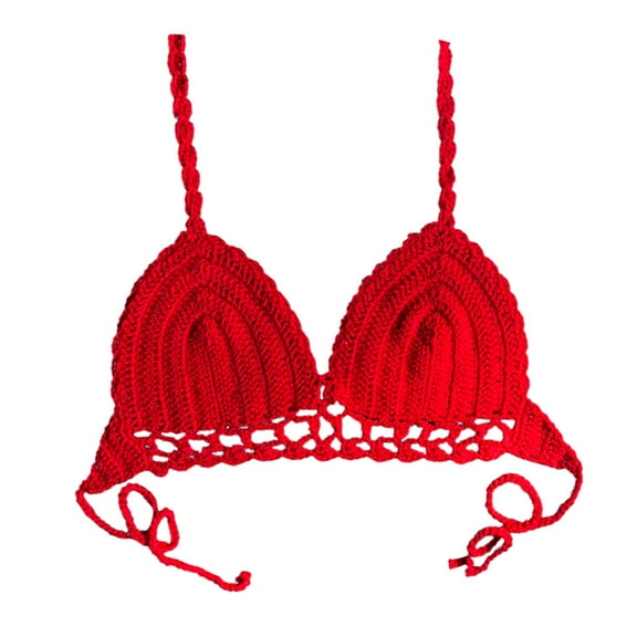 MSJUHEG Bikini Tops for Women,Swimwear Top,Womens Swim Tops,Sports Bathing Suit,Cut Out,Tankini Tops,Knot Twist Red M