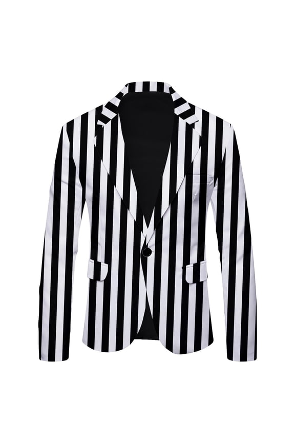 Blazer For Women 2023 Suits For Men Men'S Stripe Printing Fashion Trend Suit Top Coat Casual Womens Blazer White S