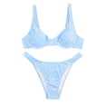 thumbnail image 1 of MSJUHEG Boho Swimsuits for Women,High Cut Swimsuit,Bathing Suits,Swim Suits for Women 2025,Strapless Bathing Suits for Women,Bikini Sets for Women,Bathing Suits for Women Blue L, 1 of 7