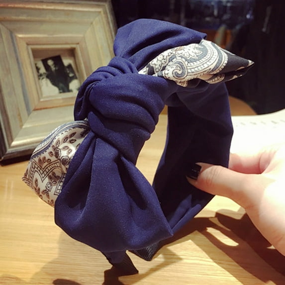 MSJUHEG Bow Headband,Padded Headband,Bow Scrunchie,Velvet Headband,Tie Headband for Women,Knot Velvet Tie Hairband Hair Bow Accessories Headband Accessory D One Size