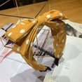thumbnail image 1 of MSJUHEG Bow Headband,Padded Headband,Bow Scrunchie,Velvet Headband,Tie Headband for Women,Knotted Beach Hair Headband Dot Polka Hair Accessories Headband Yellow One Size, 1 of 2