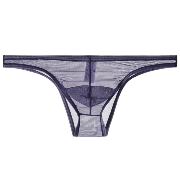 MSJUHEG Boxers For Men Mens Boxer Briefs Mens Ransparent Thong Thin Mesh Sexy Underwear Fun Mens Boxers Purple Xxl