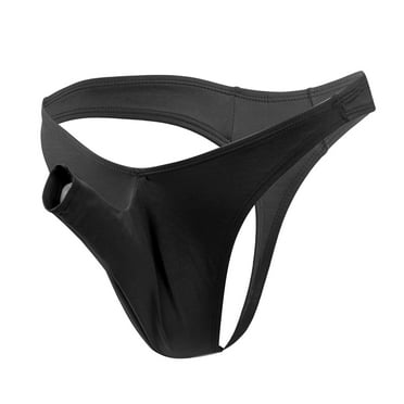 MSJUHEG Boxers For Men Mens Boxer Briefs Mens Simple Personality Fashion Casual Sexy Mini Thong Underwear T Pants Solid Ventilation Mens Boxers Black One Size