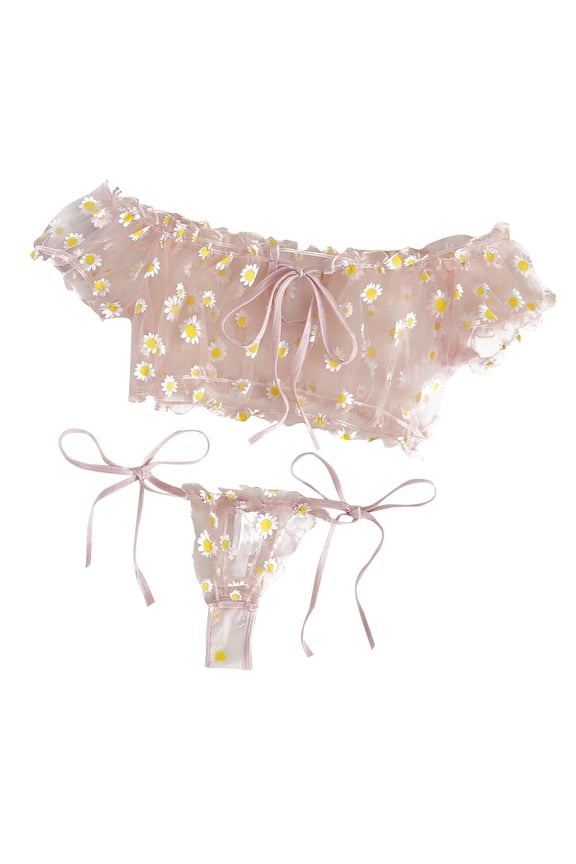 Boxers For Men Mens Underwear Boxer Briefs Women Embroidery Lace Bowknot Strapless Bra Thong Set Sleepwear Pajamas Mens Boxer Briefs Pink 2Xl