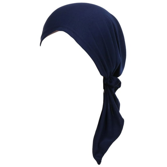 MSJUHEG Braid Turban Cap Twisted Braid Hat Braid Head Wrap for Women Stretch Turban Hat Cap Hair Loss Head Scarf Wrap Cap Hats for Women Fascinators Hats for Women Polyester 1PC Hat Navy One Size
