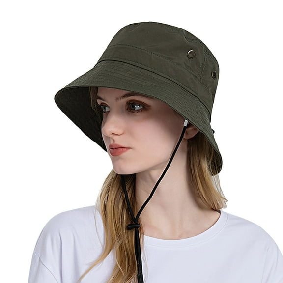 MSJUHEG Bucket Hat Sun Hat Trucker Hat Women Sun Hat Wide Brim Protection Beach Hat Adjustable Bucket Hat Summer Hats Hats for Women Fascinators Hats for Women Denim 1PC Hat Army Green One Size