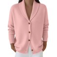 thumbnail image 1 of MSJUHEG Button Down Cardigan Long Sleeve Work Shirts Oversized Sweater Dress Cardigan Crop Cardigan Sweater Knit Coat Cardigan Sweaters Sweater Coat for Fall and Winter Pink L, 1 of 5