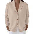 thumbnail image 1 of MSJUHEG Button Down Cardigan Women's Long Sleeve Blouses Cardigan Sweaters Crop Cardigan Sweater Oversized Sweater Knit Sweater for Dresses Open Front Tops Fashion Sweater Beige L, 1 of 5