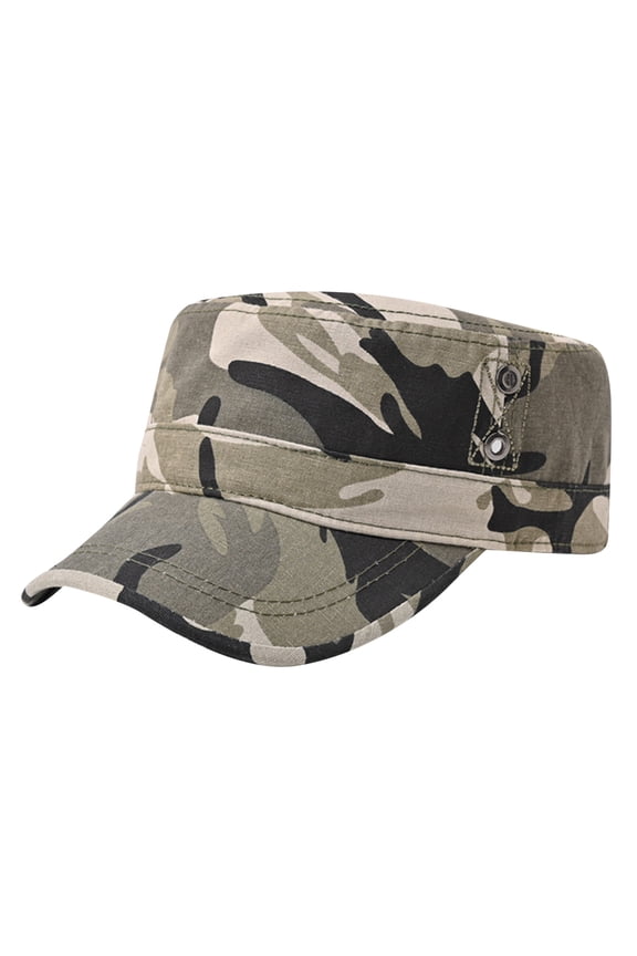Cadet Cap Sports Cadet Hat Adjustable Flat Top Cap Waterproof Flat Top Cap Solid Color Cadet Cap Breathable Hat Cadet Cap Can Be Worn in All Seasons Camouflage One Size