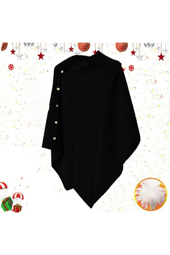 Cape,Shawl Wraps,Warm Shawl Wraps,Shoulder Cape,Ponchos,Knitted Cape Shawl for Paired with High End Cover Up Fashionable Early Autumn Jacket Camisole Black A