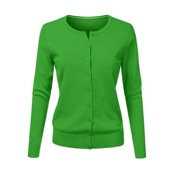 MSJUHEG Cardigan Sweaters For Women Long Cardigans For Women Trendy Round Neck Cardigan Knitted Long Sleeved Large Yards Loose Solid Color Short Sweater Jacket Cardigan Womens Cardigan Green M