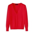 thumbnail image 1 of MSJUHEG Cardigan Sweaters for Women Long Cardigans for Women Trendy Round Neck Cardigan Knitted Long Sleeved Large Yards Loose Solid Color Short Sweater Jacket Cardigan Womens Cardigan Red 3XL, 1 of 2