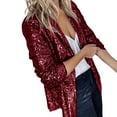 thumbnail image 1 of MSJUHEG Cardigan For Women Cardigan Sweaters For Women Women Sequins Jacket Casual Long Sleeve Glitter Party Shiny Lapel Rave Outerwear Jacket Womens Cardigan Sweaters Red Xxl, 1 of 7