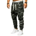 thumbnail image 1 of MSJUHEG Cargo Pants Cargo Pants For Men Loose Handsome Pocketjeans Pants Tooling Camouflage Pants M-4Xl Joggers For Men Black L, 1 of 4