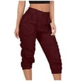 thumbnail image 1 of MSJUHEG Cargo Pants Women Cargo Sweatpants For Women Rrousers Loose Pants Pants Cropped Foot Pocket Beam Shorts Pants Womens Joggers Red S, 1 of 4