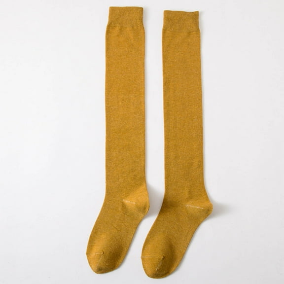 MSJUHEG Compression Socks,Medias De Compresión Para Mujer,Wide Calf Compression Socks Women,Soccer Socks,Ski Socks,Thickening Warm Length Keep Warm Sock Yellow One Size