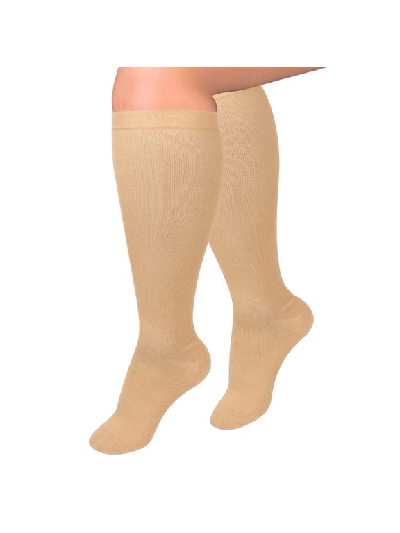 Compression Socks,Medias De Compresión Para Mujer,Wide Calf Compression Socks Women,Soccer Socks,Ski Socks,Versatile and Sports Pressure Stockings Khaki 2XL
