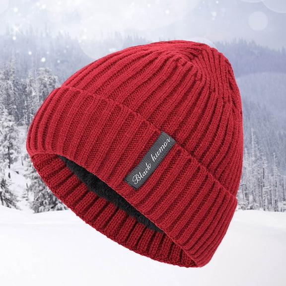 MSJUHEG Cowboy Hat Beanie for Women Men and Women Knitted Warm Hat Autumn and Winter Thickened Cap Baseball Cap Bucket Hat Wine One Size