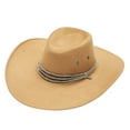 thumbnail image 1 of MSJUHEG Cowboy Hat Bucket Hat Trucker Hat Adult Casual Solid Summer Western Fashion Cowboy Sun Hat Wide Brim Travel Sun Cap Hats for Women Fascinators Hats for Women Polyester 1PC Hat Khaki One Size, 1 of 3