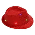 thumbnail image 1 of MSJUHEG Cowboy Hat Bucket Hat Trucker Hat Led Sequin Glow Jazz Hat Performance Props Flash Cowboy Hat Hats for Women Fascinators Hats for Women Acrylic Fibres 1PC Hat Red One Size, 1 of 7