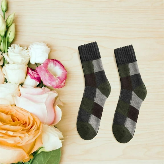 MSJUHEG Crew Socks for Women,Boot Socks for Women,Thermal Socks for Women,Hiking Socks Women,Wool Socks,Mens Ethnic Warm Wool Thickening Winter Unisex Wool A One Size