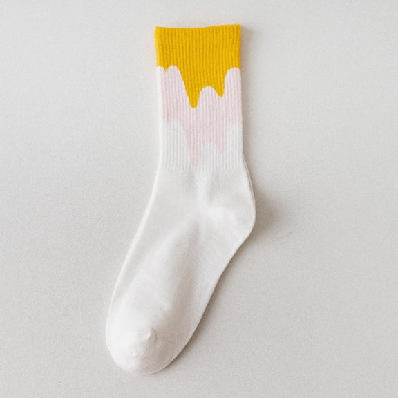 MSJUHEG Crew Socks for Women,Frilly Socks Women,Tube Socks Women,Retro Socks,Striped Socks Women,Women Socks in the Tube Socks Street Striped Socks J One Size