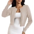 thumbnail image 1 of MSJUHEG Crop Cardigan Long Sleeve Tops Cardigan Sweaters Cropped Knit Cardigan Ribbed Knit Crop Cardigan Sweater Knit Sweater for Dresses Fashion Clothes a L, 1 of 5