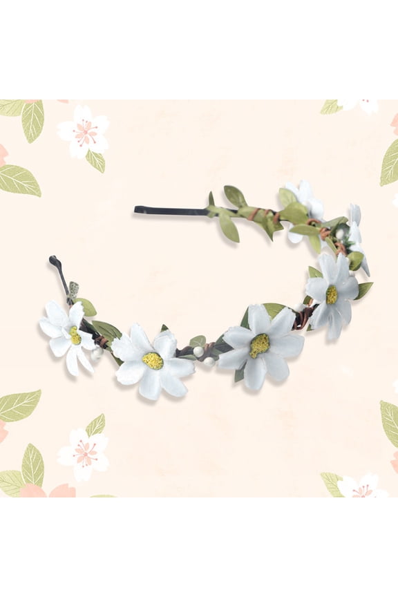 Crown of Thorns Headpiece,Flower Headpiece,Flower Headband,Fairy Crown,Flower Crown,Summer Wreath Headband Small Rose Headband Girl Adult Headwear White 1 One Size