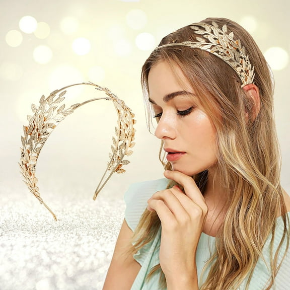 MSJUHEG Crown of Thorns Headpiece,Knotted Headband,Sweat Band,Bandana,Headbands,Wedding Bridal with Accessories Hair Headdress Jewelry Bridal Accessory Gold One Size