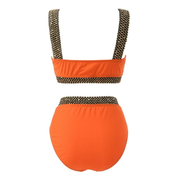 MSJUHEG Cutout Wrap Bathing Suit,Bathing Suit with Built-in Brief,Plus Size Tummy Control Swimsuits,Womens One Piece Swimsuits,Tummy Control Bathing Suit,, Orange 4XL