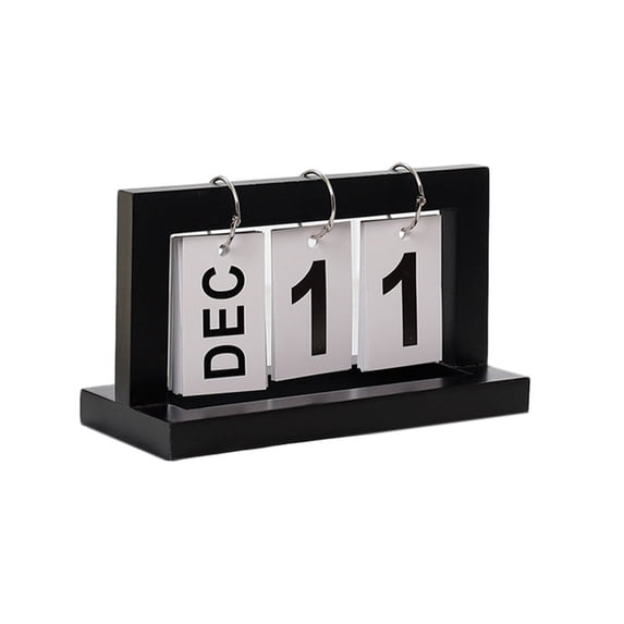 MSJUHEG Desk Decor Desk Accessories Decoration Style Diy Calendar Retro Perpetual Office Calendar Wall School Crafts Decoration & Hangs Home Decor Black