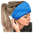 thumbnail image 1 of MSJUHEG Fabric Headbands Sweat Headbands for Women Wide-brimmed Headdress Head Scarf Bandas Para El Cabello Headband Bandana Cloth Headbands for Women Blue One Size, 1 of 5