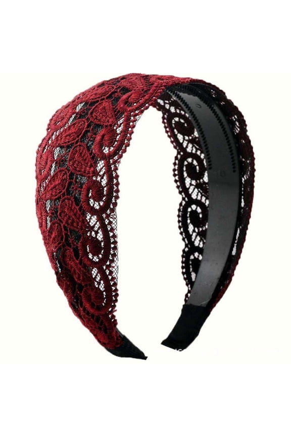 Fall Head Bands Non Slip Trendy Headbands Wide Hairband Head Scarf Wide-brimmed Headdress Elastic Head Scarf Headbands for Curly Hair Women's Fashion Headbands Wine One Size
