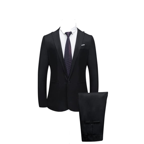 MSJUHEG Fall Outfits Two Piece Set Button-Down Round Neckline Long Sleeve Men'S Slim Button Suit Color Dress Show Jacket Coat & Pant Mens Sweatpants Black L