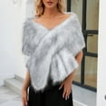 thumbnail image 1 of MSJUHEG Faux Fur Shawl,Shawls,Shawl Wraps,Pashmina Wraps,Formal Dresses,Luxurious Faux Superficial Knowledge Scarf Wrap Collar Shruging Dark Gray 1 One Size, 1 of 8