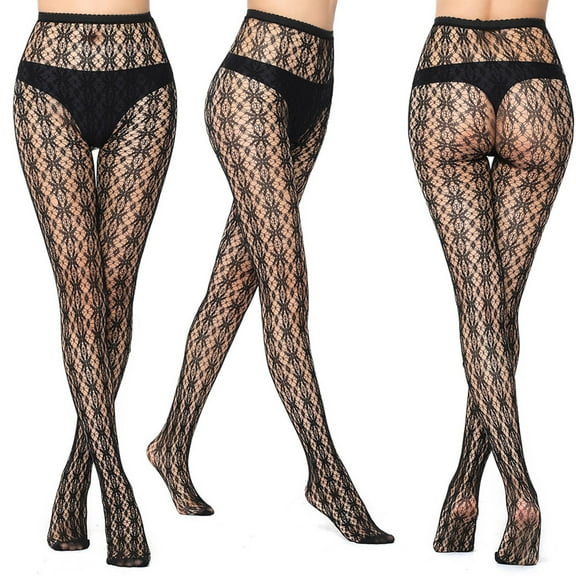 MSJUHEG Fishnet Tights,Crotchless Panyhose for Women,Thigh High Socks,Garter Belt and Thigh Highs Set,Stockings for Women,Long Tube Suspender Socks AE One Size